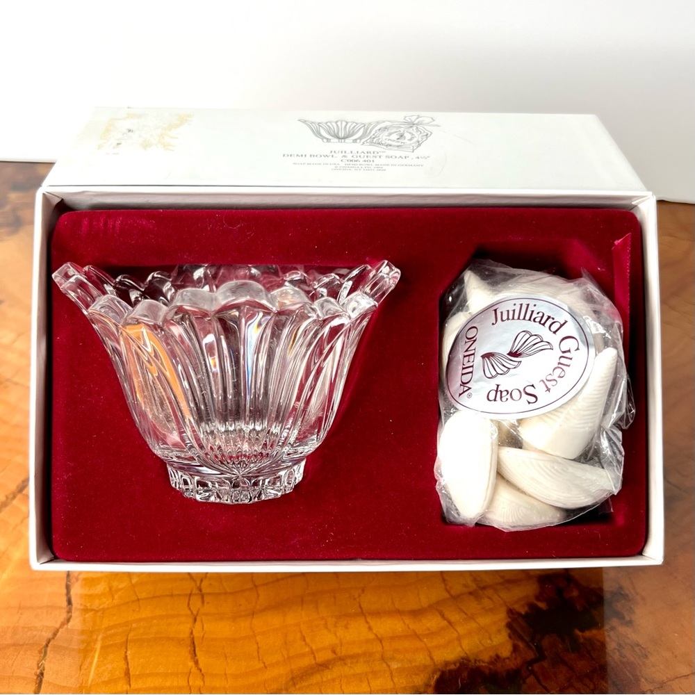 Vintage Oneida Crystal Juilliard Demi Bowl & Guest Soap
